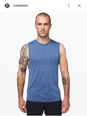 Men’s Lululemon Metal Vent Tech Sleeveless 2.0 Wide-Arm Muscle Tank Top - Blue